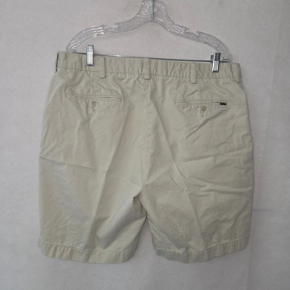 Polo Ralph Lauren Chino Shorts Men 38 Khaki Tan Cotton Twill Flat Front 9 Inseam